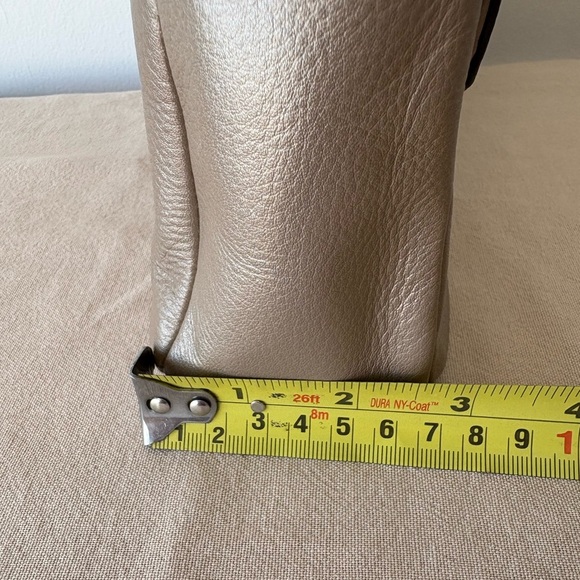 Coach Metallic Beige Leather Taylor Flap Bag - Picture 10 of 13